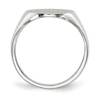 14k White Gold 15.0x18.5mm Closed Back Mens Signet Ring-RS551