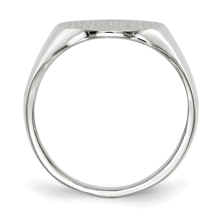 14k White Gold 15.0x18.5mm Closed Back Mens Signet Ring-RS551