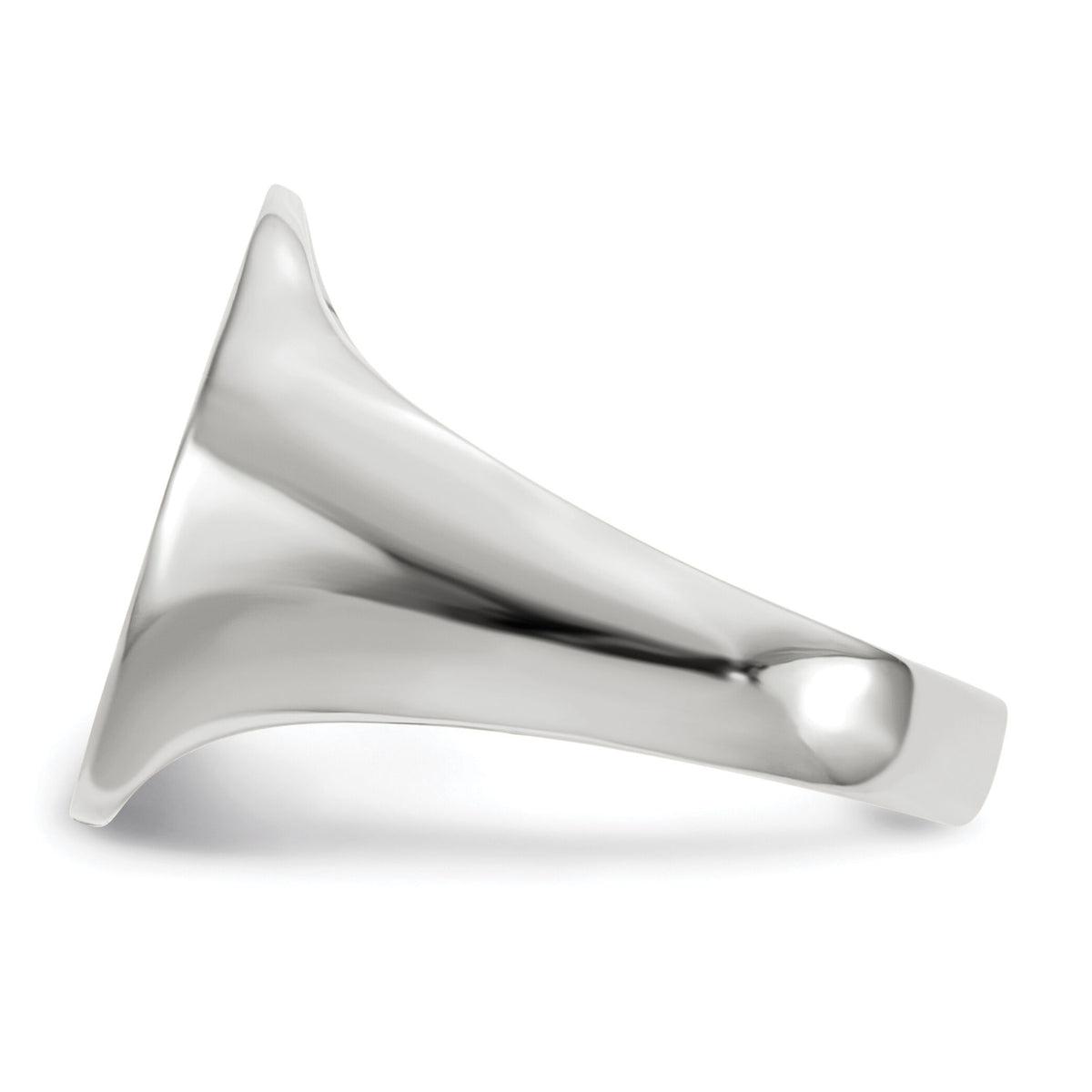 14k White Gold 15.0x18.5mm Closed Back Mens Signet Ring-RS551