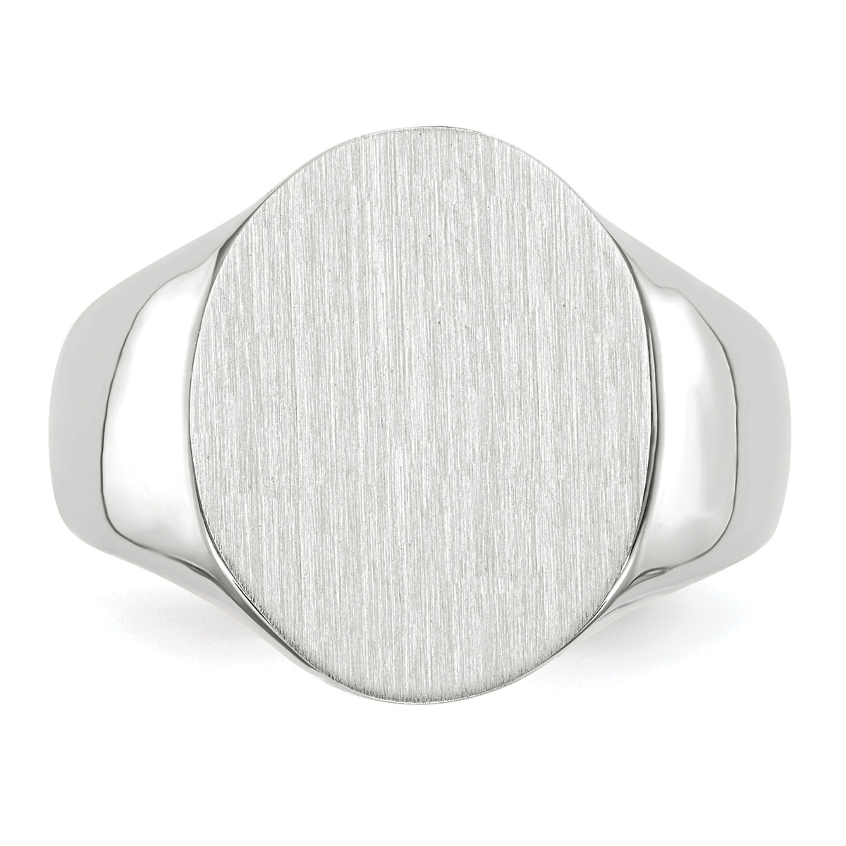 14k White Gold 15.0x18.5mm Closed Back Mens Signet Ring-RS551