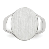14k White Gold 15.0x18.5mm Closed Back Mens Signet Ring-RS551