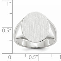 14k White Gold 15.0x18.5mm Closed Back Mens Signet Ring-RS551