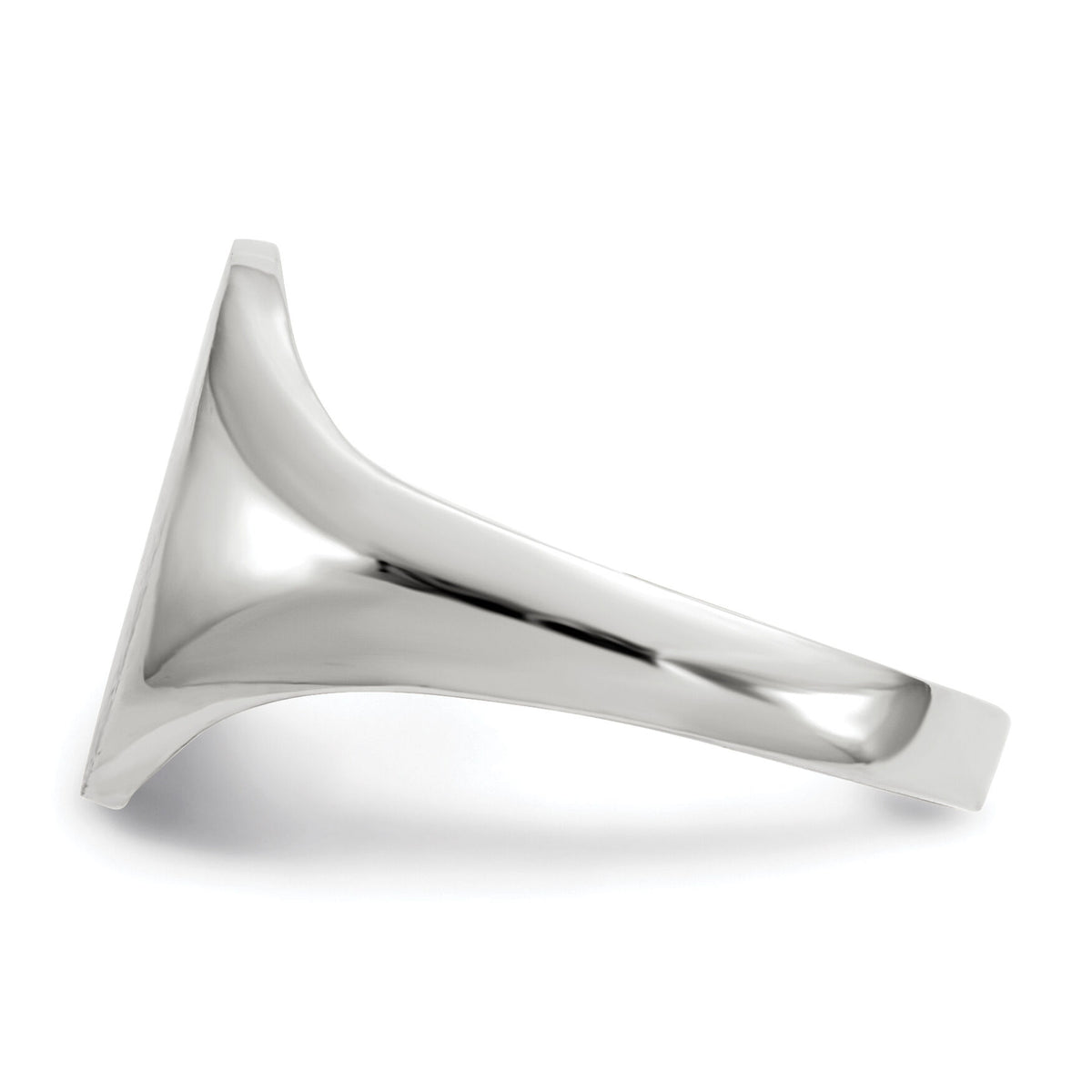 14k White Gold 8.0x11.5mm Open Back Signet Ring-RS554