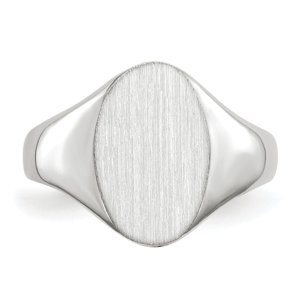 14k White Gold 8.0x11.5mm Open Back Signet Ring-RS554