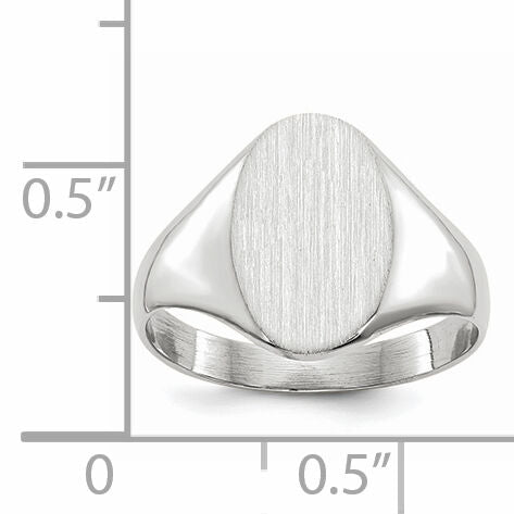 14k White Gold 8.0x11.5mm Open Back Signet Ring-RS554