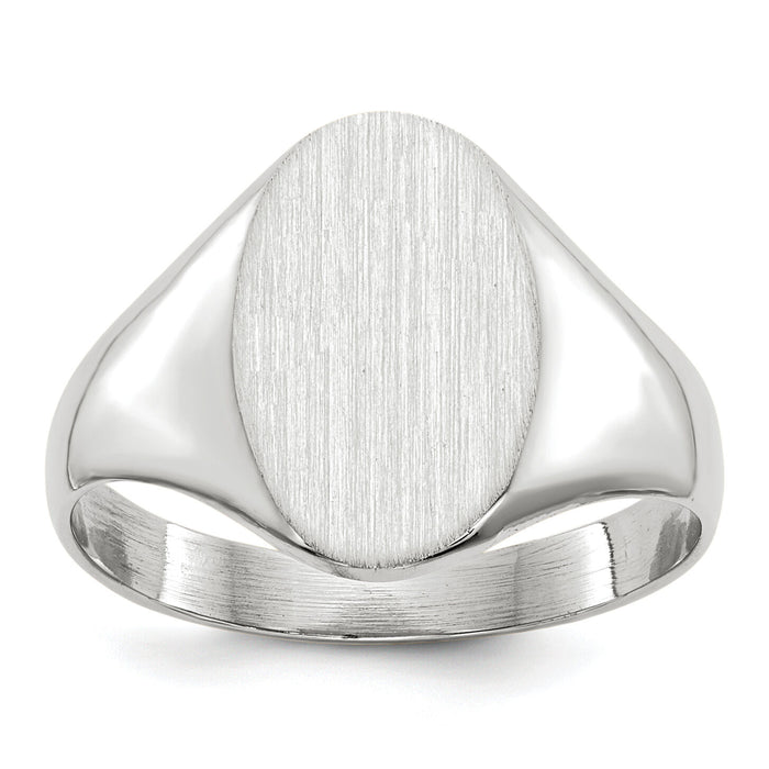 14k White Gold 8.0x11.5mm Open Back Signet Ring-RS554