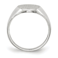 14k White Gold 8.0x11.5mm Closed Back Signet Ring-RS555