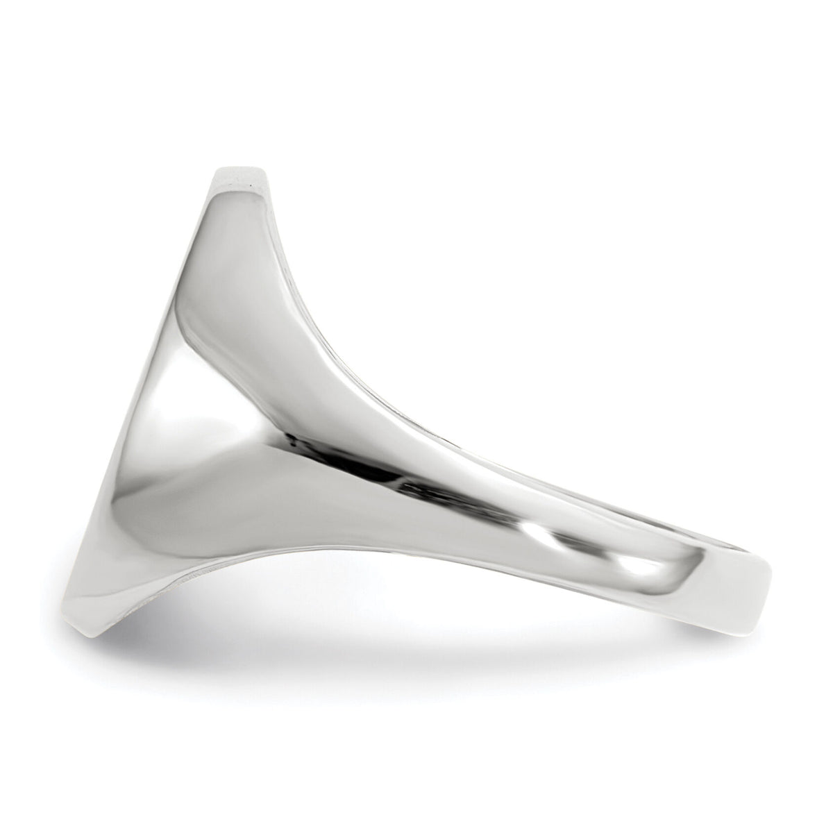 14k White Gold 8.0x11.5mm Closed Back Signet Ring-RS555