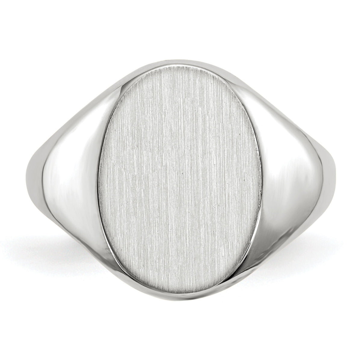 14k White Gold 8.0x11.5mm Closed Back Signet Ring-RS555