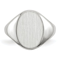 14k White Gold 8.0x11.5mm Closed Back Signet Ring-RS555