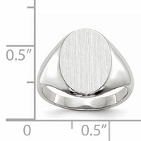 14k White Gold 8.0x11.5mm Closed Back Signet Ring-RS555