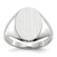 14k White Gold 8.0x11.5mm Closed Back Signet Ring-RS555