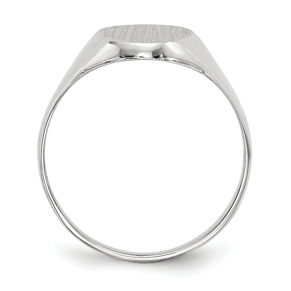 14k White Gold 9.0x14.0mm Closed Back Signet Ring-RS556
