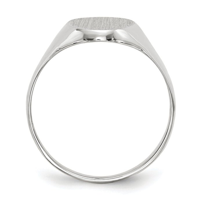 14k White Gold 9.0x14.0mm Closed Back Signet Ring-RS556