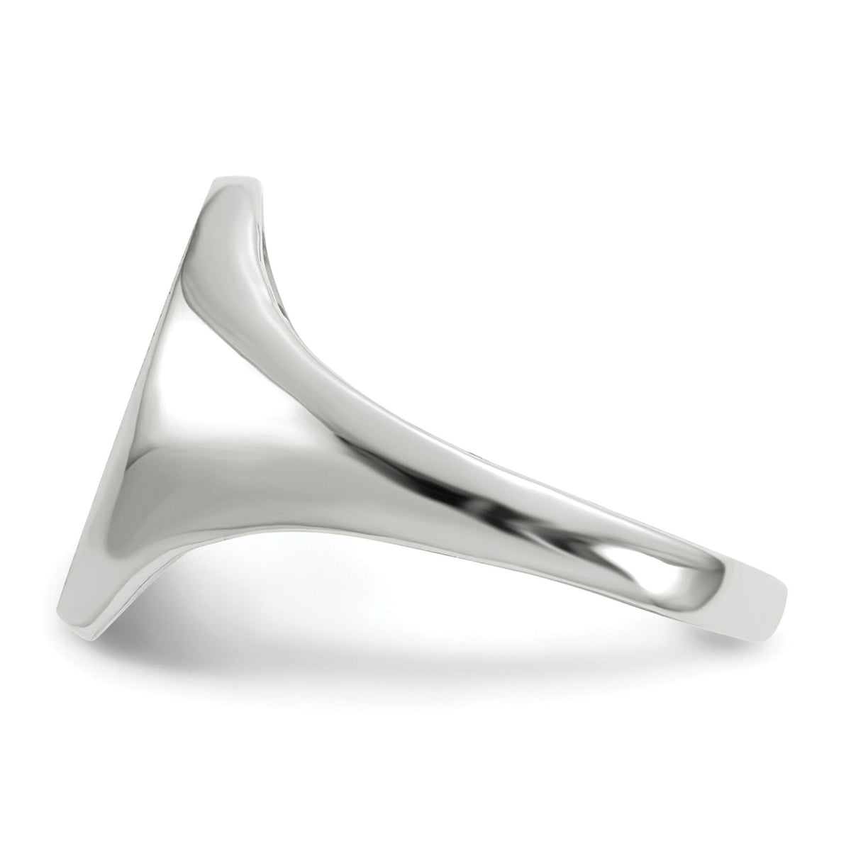 14k White Gold 9.0x14.0mm Closed Back Signet Ring-RS556