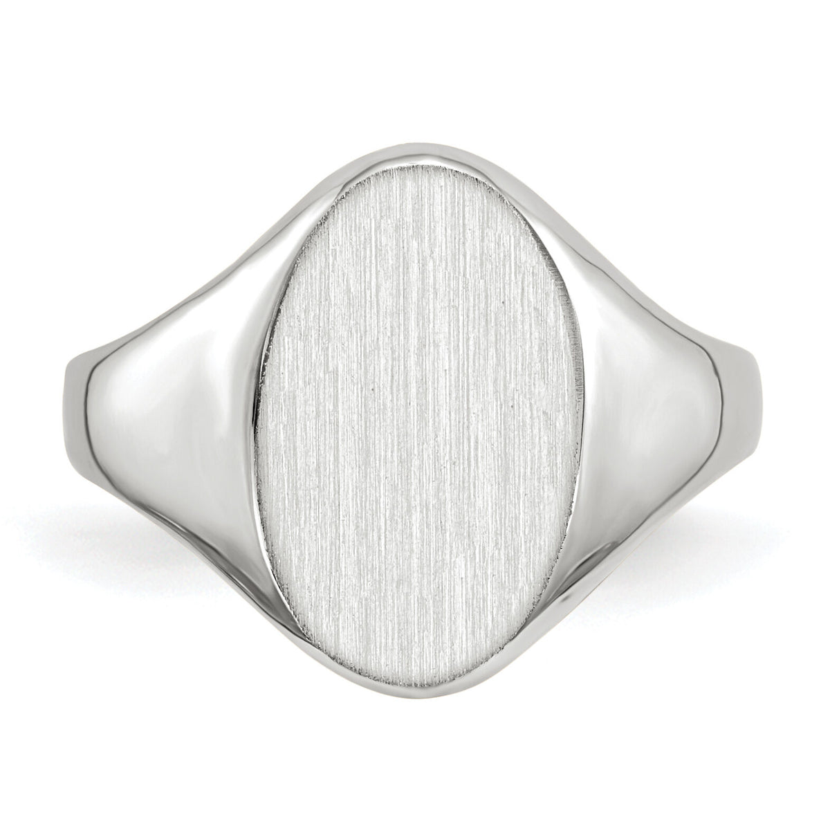 14k White Gold 9.0x14.0mm Closed Back Signet Ring-RS556