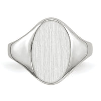 14k White Gold 9.0x14.0mm Closed Back Signet Ring-RS556