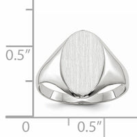 14k White Gold 9.0x14.0mm Closed Back Signet Ring-RS556