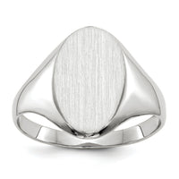 14k White Gold 9.0x14.0mm Closed Back Signet Ring-RS556