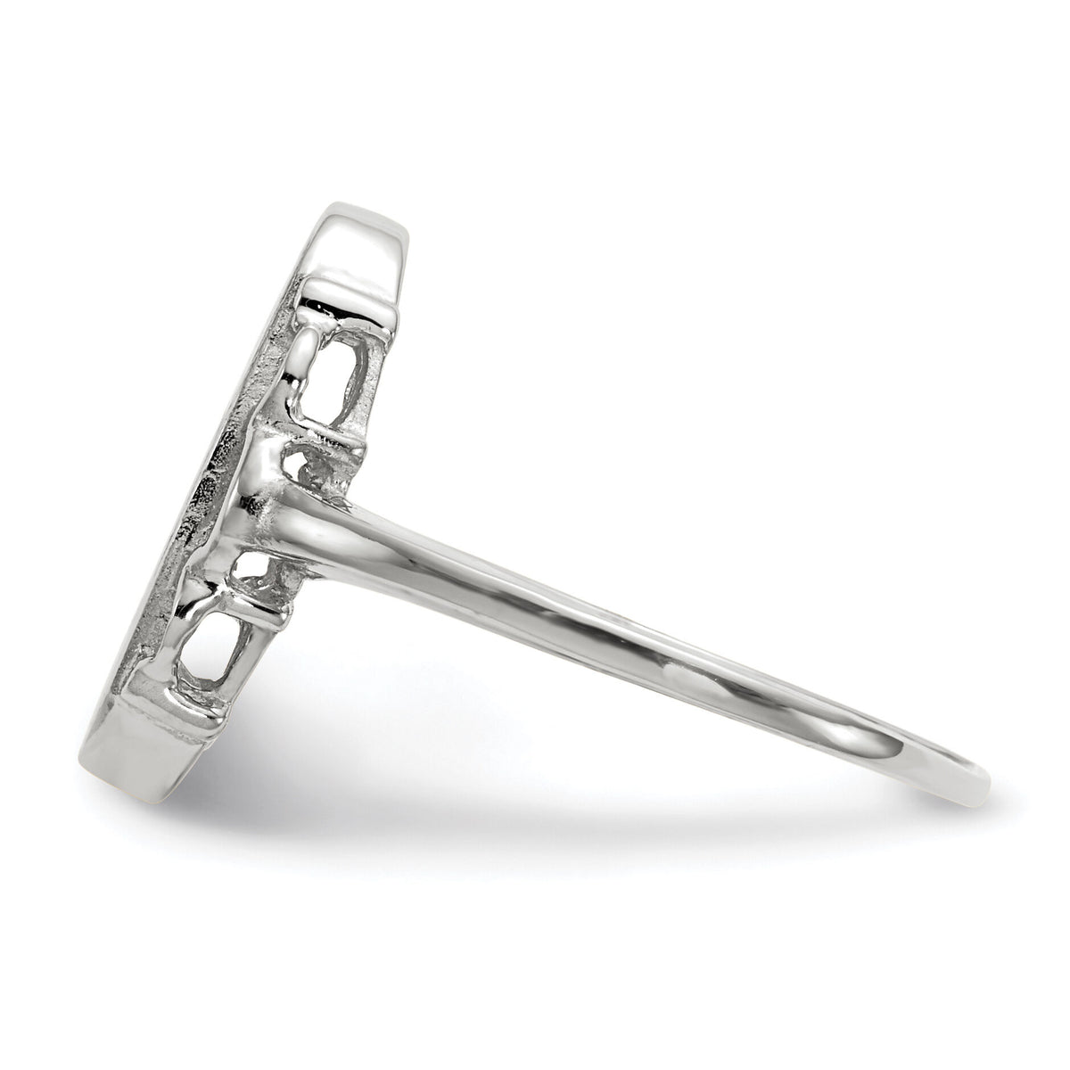 14k White Gold 7.0x14.5mm Open Back Signet Ring-RS560