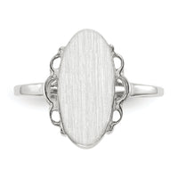 14k White Gold 7.0x14.5mm Open Back Signet Ring-RS560