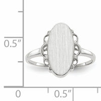 14k White Gold 7.0x14.5mm Open Back Signet Ring-RS560