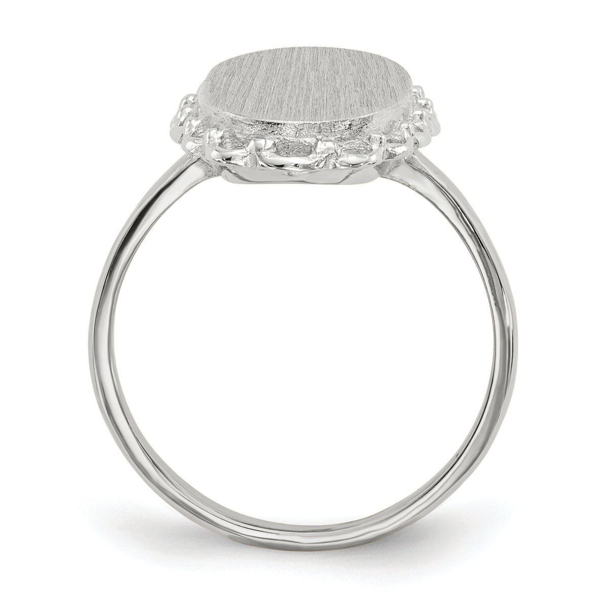 14k White Gold 10.5x14.0mm Open Back Signet Ring-RS562