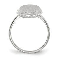 14k White Gold 10.5x14.0mm Open Back Signet Ring-RS562