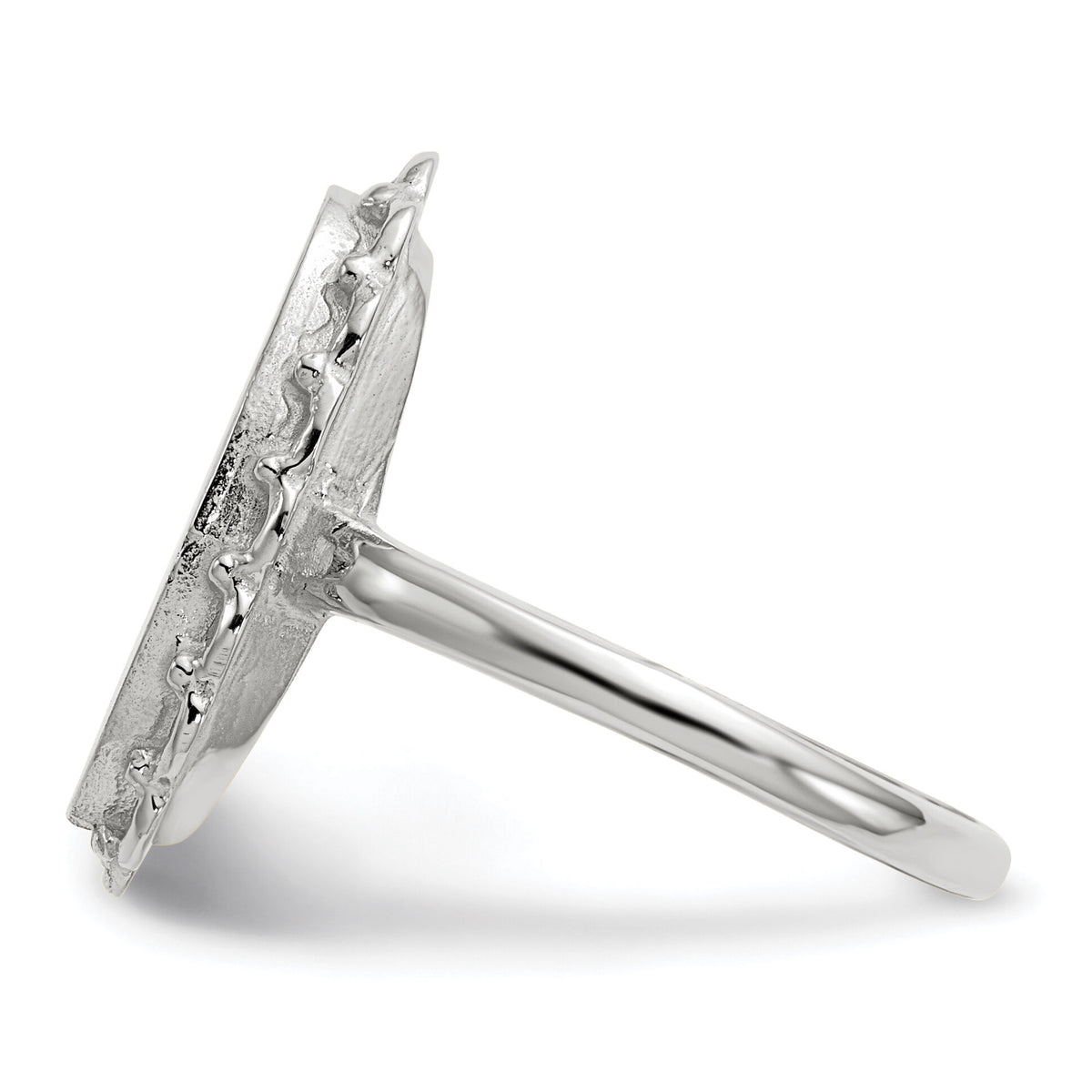 14k White Gold 10.5x14.0mm Open Back Signet Ring-RS562