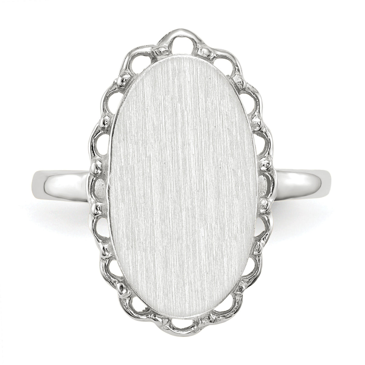 14k White Gold 10.5x14.0mm Open Back Signet Ring-RS562