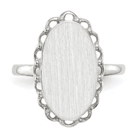 14k White Gold 10.5x14.0mm Open Back Signet Ring-RS562