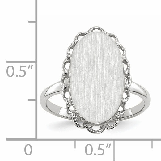 14k White Gold 10.5x14.0mm Open Back Signet Ring-RS562