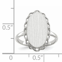 14k White Gold 10.5x14.0mm Open Back Signet Ring-RS562