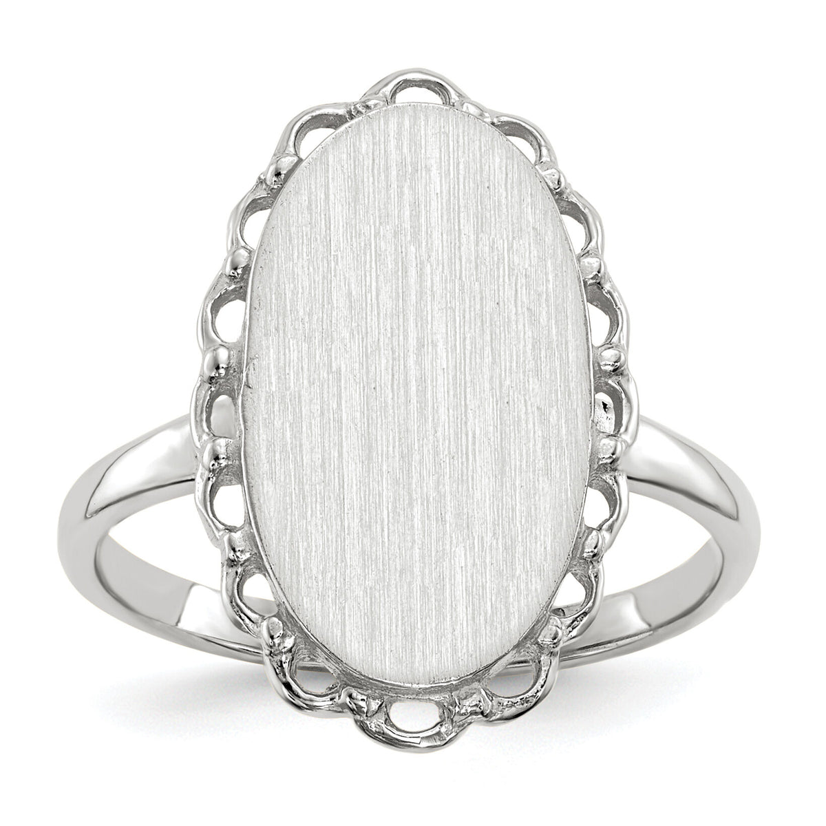 14k White Gold 10.5x14.0mm Open Back Signet Ring-RS562
