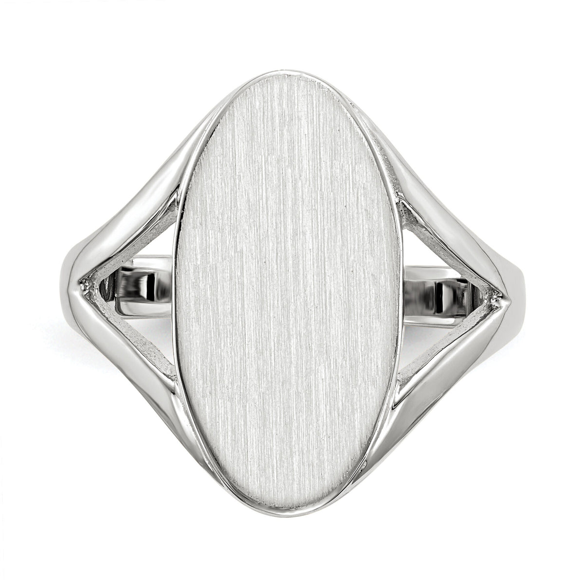 14k White Gold 9.0x17.0mm Closed Back Signet Ring-RS564