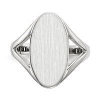 14k White Gold 9.0x17.0mm Closed Back Signet Ring-RS564