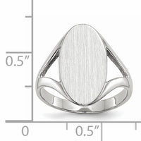 14k White Gold 9.0x17.0mm Closed Back Signet Ring-RS564