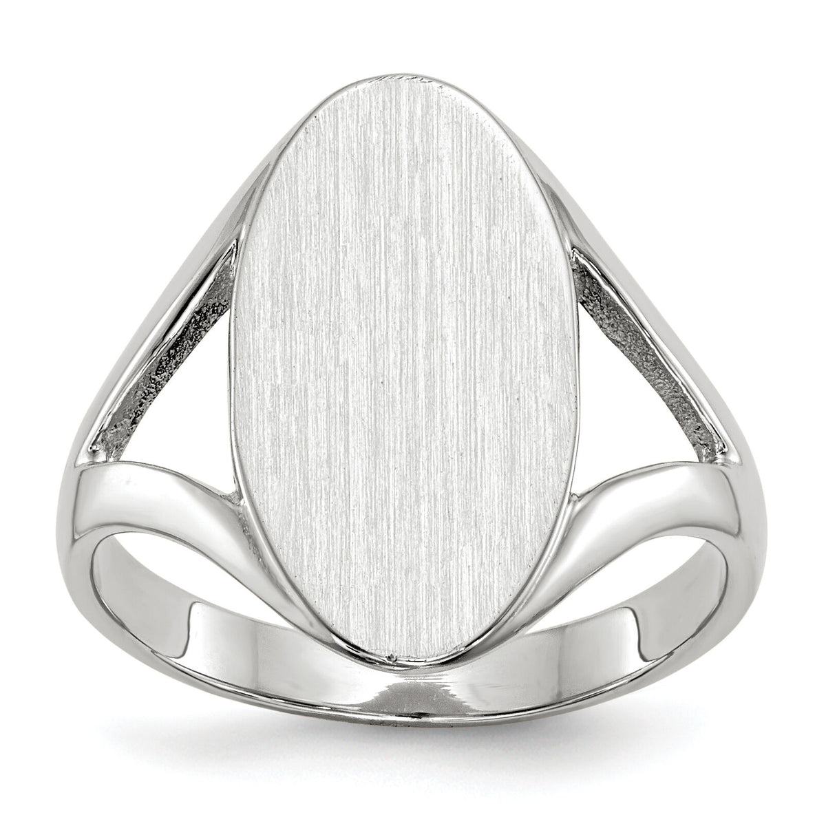 14k White Gold 9.0x17.0mm Closed Back Signet Ring-RS564