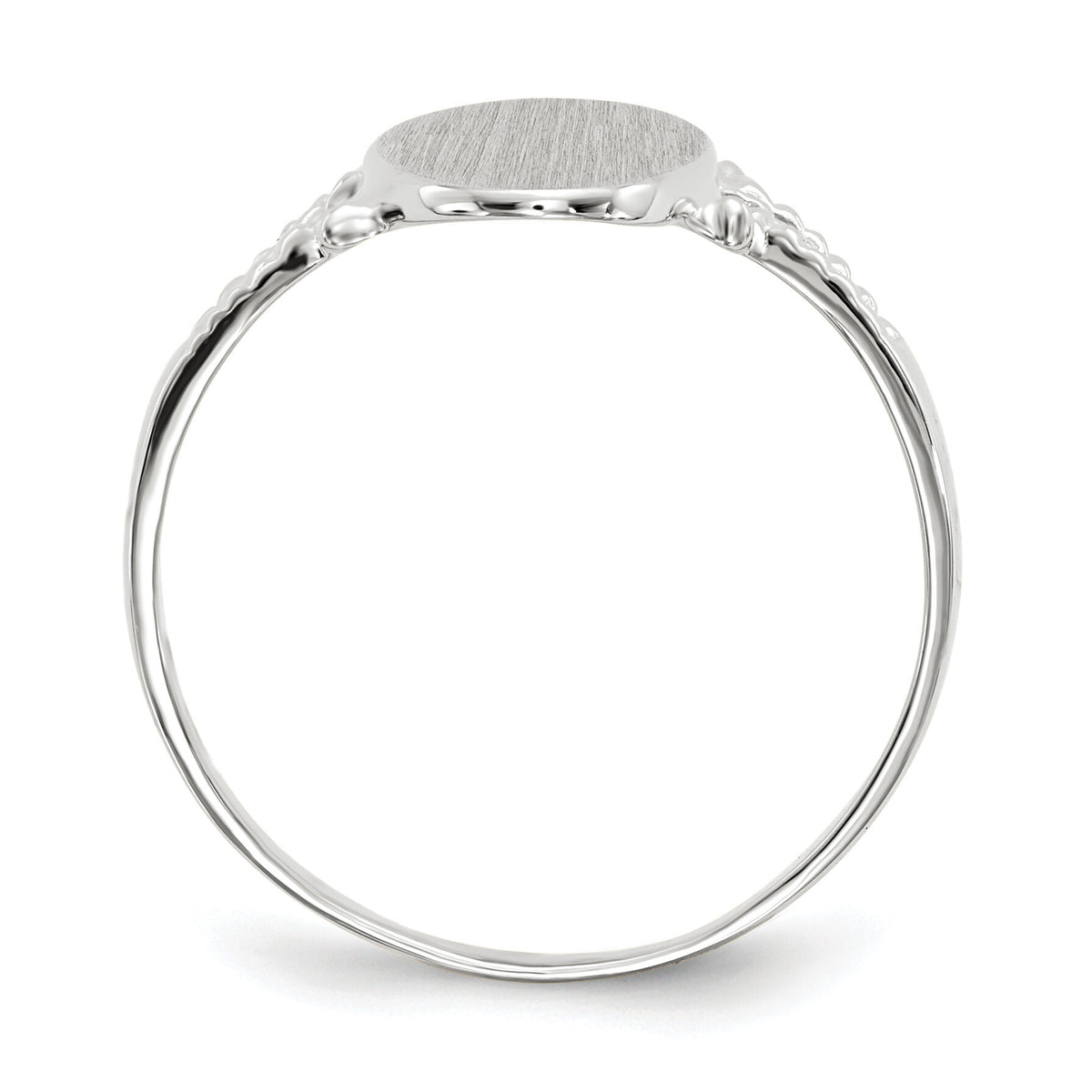 14k White Gold 8.5x13.5mm Closed Back Signet Ring-RS565