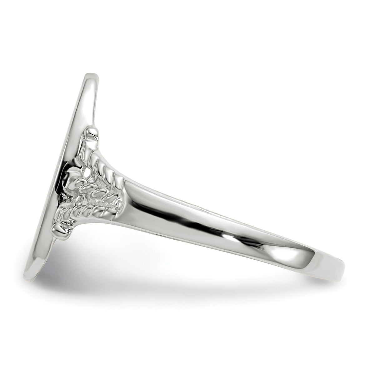 14k White Gold 8.5x13.5mm Closed Back Signet Ring-RS565