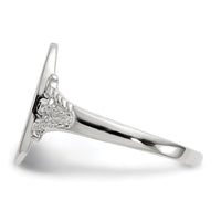14k White Gold 8.5x13.5mm Closed Back Signet Ring-RS565