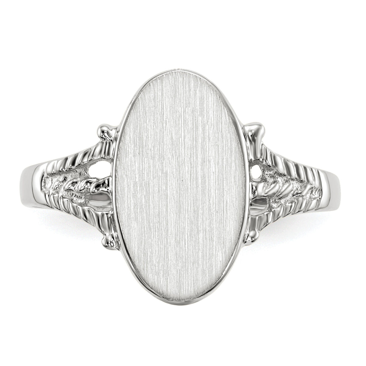 14k White Gold 8.5x13.5mm Closed Back Signet Ring-RS565
