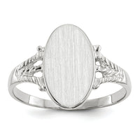 14k White Gold 8.5x13.5mm Closed Back Signet Ring-RS565