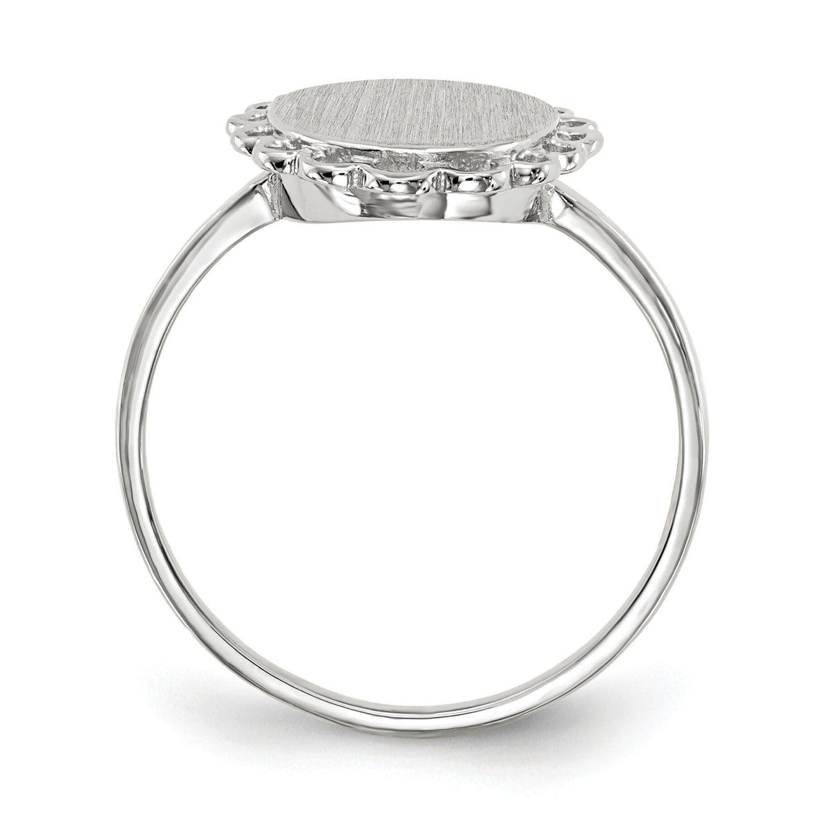 14k White Gold 9.0x11.5mm Open Back Signet Ring-RS566