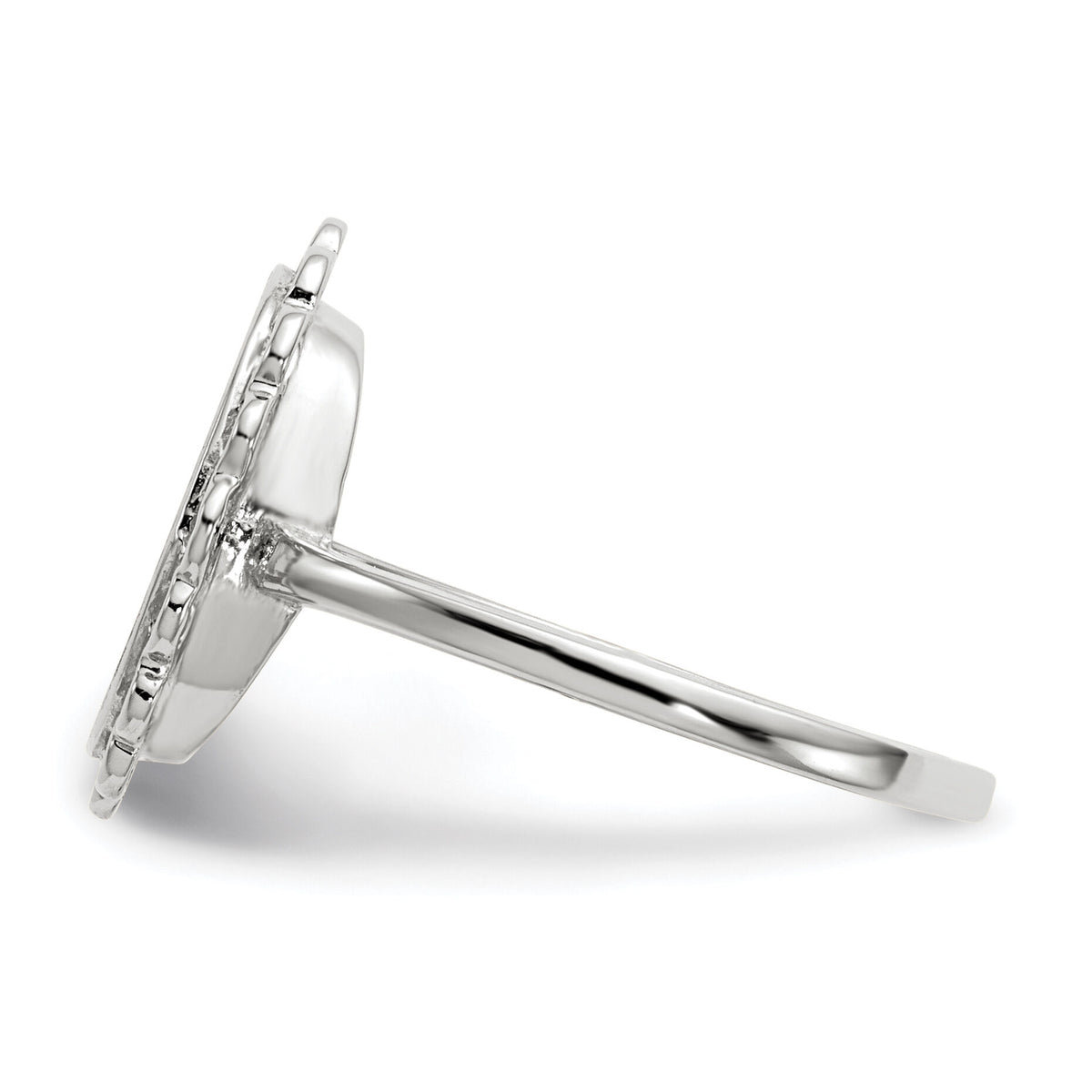 14k White Gold 9.0x11.5mm Open Back Signet Ring-RS566