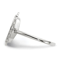 14k White Gold 9.0x11.5mm Open Back Signet Ring-RS566