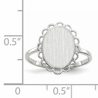 14k White Gold 9.0x11.5mm Open Back Signet Ring-RS566