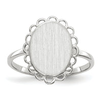14k White Gold 9.0x11.5mm Open Back Signet Ring-RS566