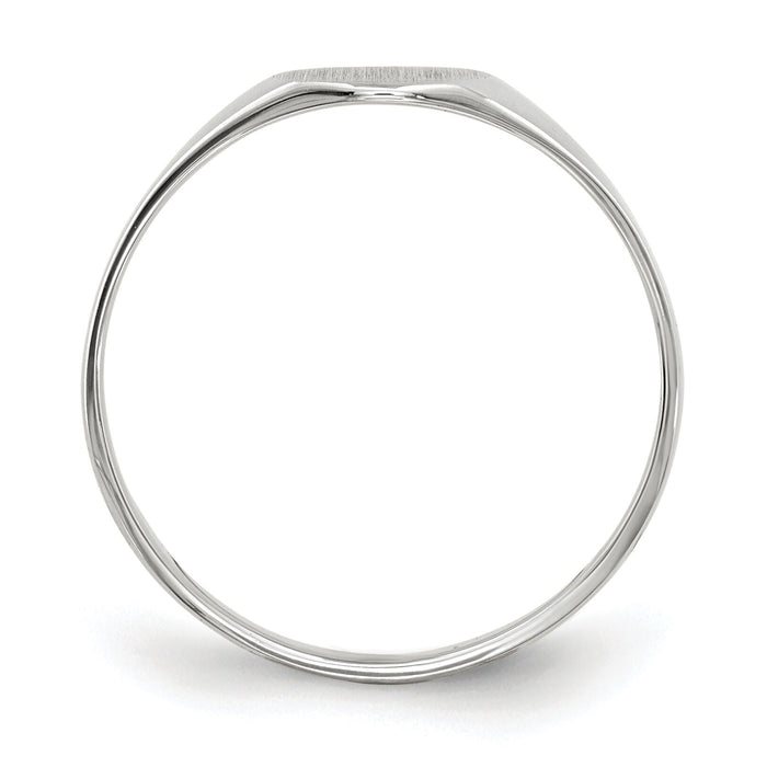 14k White Gold 6.5x7.5mm Closed Back Signet Ring-RS567