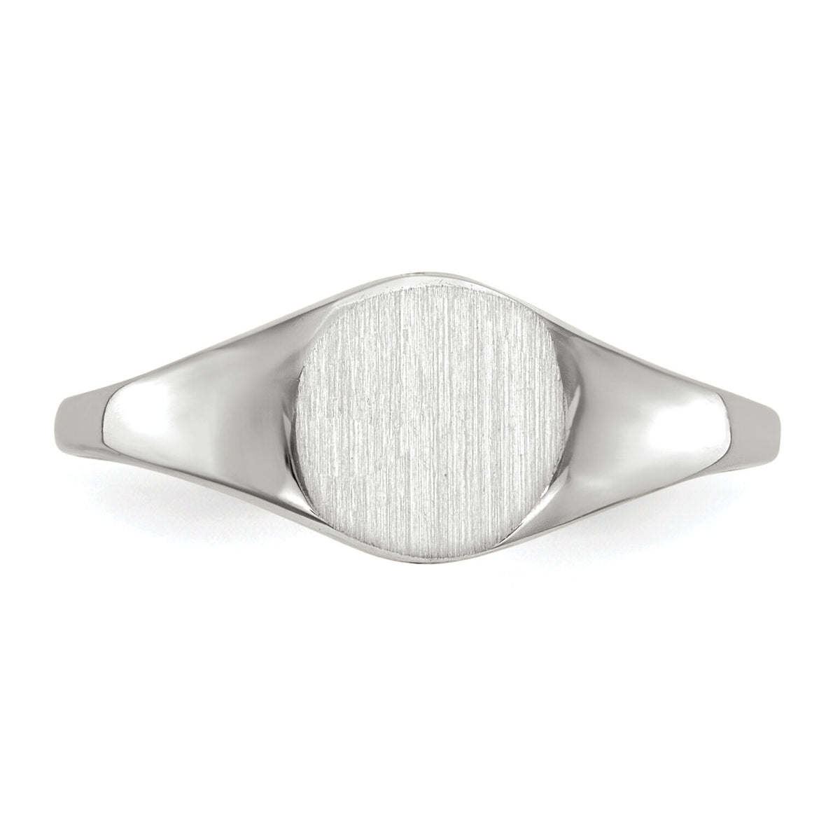14k White Gold 6.5x7.5mm Closed Back Signet Ring-RS567